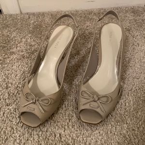Nine West Taupe 2 inch heel shoes